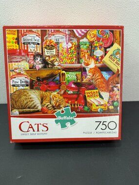 BUFFALO GAMES PUZZLES 🔴3/$25🔴Cats Sweet Shop Kittens 750 Piece Puzzle